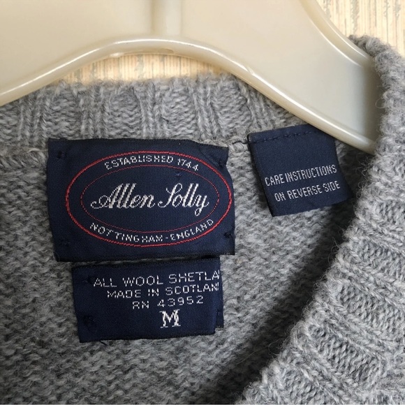 Allen Solly Womens Long Sleeve Button Front Wool Sweater Gray Size Medium - Picture 5 of 8